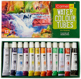 Camel Camlin Water Color Tube 5ml,12 Shades+Castell Tri-Grip Brush,Pack of 7