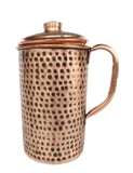 Rastogi Handicrafts Pure copper Water Jug Pitcher Antique Looking Hand Hammered Indian Style 1500 ml
