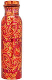 Pure Copper Modern Art Printed and Outside Lacquer Coated Bottle,1Ltr