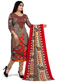 Women's Olive Green Cotton Printed Unstitched Salwar Suit Material (Free Size)
