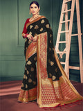 sarees-for-women-banarasi-art-silk-woven-saree-l-indian-ethnic-wedding-gift-sari-with-unstitched-blouse-black