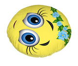 Velvet Fabric Stylish Soft Toys Emoji Cushion, 11x11-inches (Multicolour)