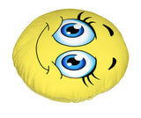 Velvet Fabric Soft Toys Emoji Cushion, 11x11-inches (Multicolour)