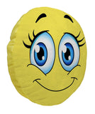 Velvet Fabric Soft Toys Emoji Cushion, 11x11-inches (Multicolour)