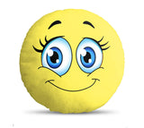 Velvet Fabric Soft Toys Emoji Cushion, 11x11-inches (Multicolour)