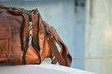Bag Men's Genuine Leather Luggage Gym Weekend Overnight Duffel Vintage Large Bag