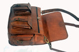 18" New Men Vintage Briefcase Satchel Soft Leather Laptop Messenger Bag Shoulder