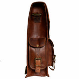 Genuine Soft Leather Vintage Laptop Backpack Rucksack Bag