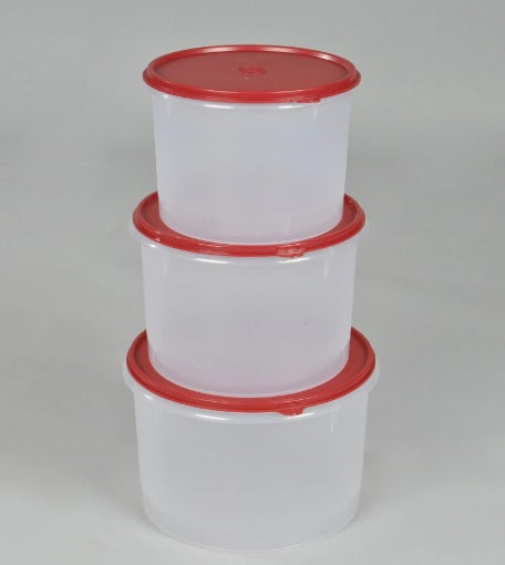 As Is Tupperware 3-Piece One - Touch Canister Storage Set 
