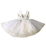 Baby Girl's Knee Length Birthday Doll Frock (k babu, Off-White, 9-12 Months)