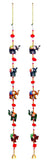 Rastogi Handicrafts Door Hanging Decorative Five Hand Painted Elephant Stringed Together with Beads and metal Bell Set of 2 pcs