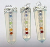 WholesaleGemShop LOT of(3) Three Opalite Flat Chakra Pendant Healing Spiritual Divine Fashion Jewelry Crystal Therapy
