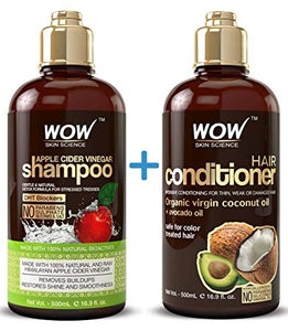 Wow Apple Cider Vinegar Shampoo 300ml + Coconut Hair conditioner set 300ml