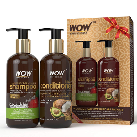 WOW Apple Cider Vinegar Shampoo + Avocado Conditioner – 300ml each
