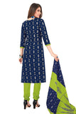 Women Cotton Unstitched Dress Material (Blue, Free Size)