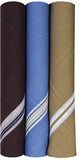 Cotton Premium Collection Handkerchiefs Hanky for Men, Set of 3 (Dark Color)