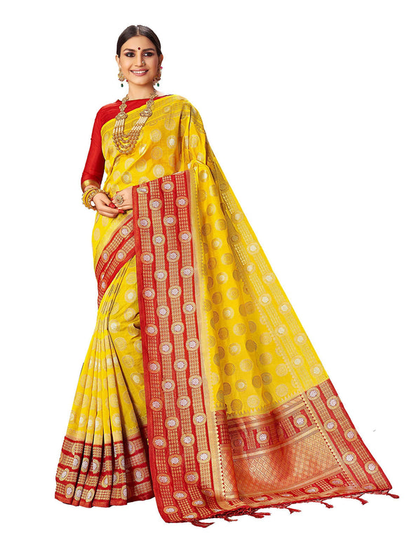 sarees-for-women-linen-banarasi-art-silk-l-indian-rakhi-wedding-diwali-gift-sari-with-unstitched-blouse-yellow