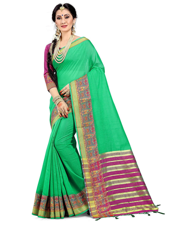 sarees-for-women-cotton-silk-woven-saree-l-indian-wedding-gift-sari-with-unstitched-blouse