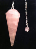 Natural Rose Quartz Crystal Pendulum 12 Facet Reiki Charged