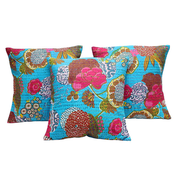 Rastogi Handicrafts Cotton Dainty Cushion Cover L: 40 Cms, W: 40 Cms set of 3