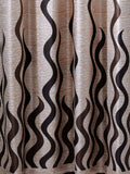 Eyelet Polyester Door Curtains ,7ft (Set of 2)(Brown)