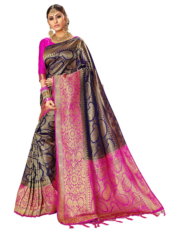 sarees-for-women-linen-banarasi-art-silk-l-indian-rakhi-wedding-diwali-gift-sari-with-unstitched-blouse-navy-blue-1