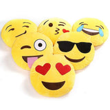 Charms Gift Basket Plush Smiley Emoji Soft Round Wink Kiss Heart Love Pillow - Set of 5