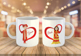 Couple Coffee Mugs Set of 2 -Traditional Bride Groom Funny Printed