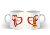 Couple Coffee Mugs Set of 2 -Traditional Bride Groom Funny Printed