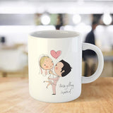 Cute Boy & Girl Couple Getting Married Printed Coffee Combo Mugs for The Newly Married Couples
