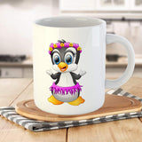 Cute Cartoon Penguin Printed Coffee Mug Set-White Ceramic Coffee Mug-Set of 2 Mug-11Oz Gift for Kids