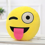 Charms Gift Basket Plush Smiley Emoji Soft Round Wink Kiss Heart Love Pillow - Set of 5