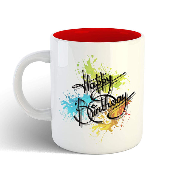 Happy Birthday Unique Gift Dual Tone Coffee Tea Milk- Ceramic Printed Mug Funny Quotes