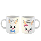 Mr. and Mrs. Bunny - Cute Couple Matching Coffee Mug set