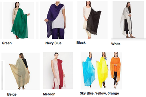 Pure Cotton Solid Color Dupatta / Stole