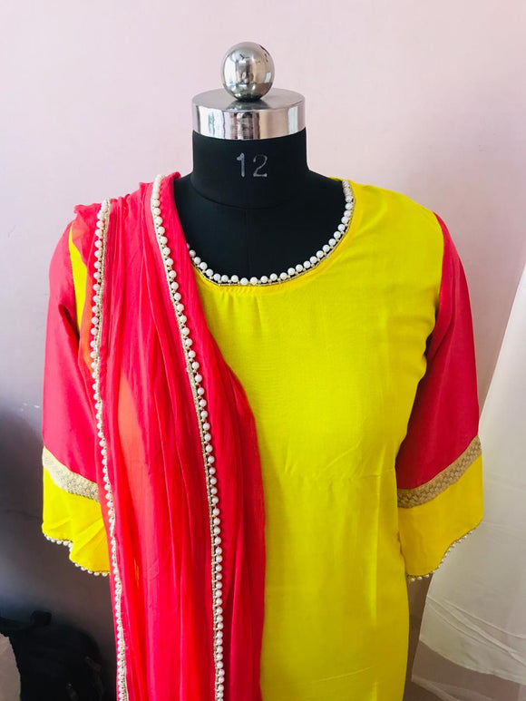 Rayon kurthi with lace work