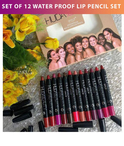 Huda beauty matte lip liner pencil set of 12 color