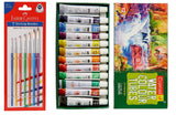 Camel Camlin Water Color Tube 5ml,12 Shades+Castell Tri-Grip Brush,Pack of 7