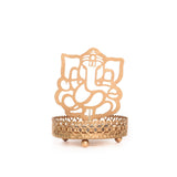 Shadow Ganesh Ji Metal Tea Light Holder (8 cm x 8 cm x 11 cm, Brown)