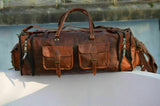 Bag Men's Genuine Leather Luggage Gym Weekend Overnight Duffel Vintage Large Bag
