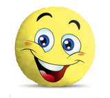 Velvet Fabric Emoji Smiley Soft Toys Cushion, 14x14 inches